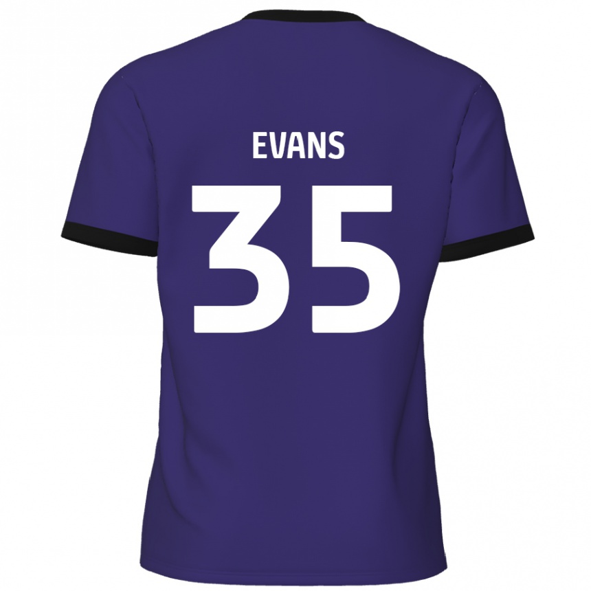 Niño Fútbol Camiseta Makise Evans #35 Púrpura 2ª Equipación 2024/25