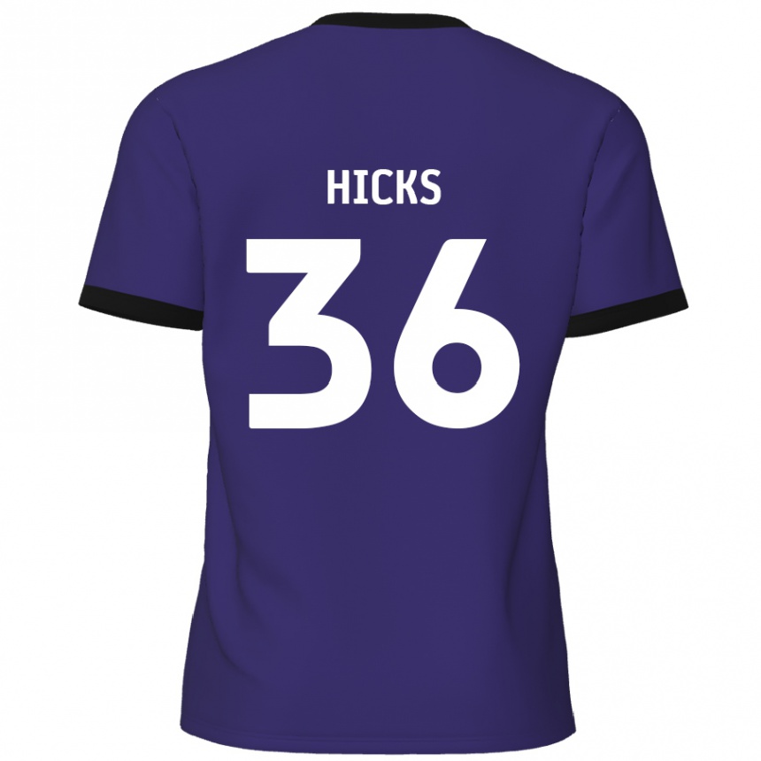 Niño Fútbol Camiseta David Hicks #36 Púrpura 2ª Equipación 2024/25