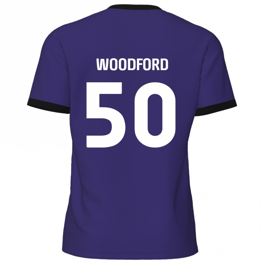 Niño Fútbol Camiseta Max Woodford #50 Púrpura 2ª Equipación 2024/25