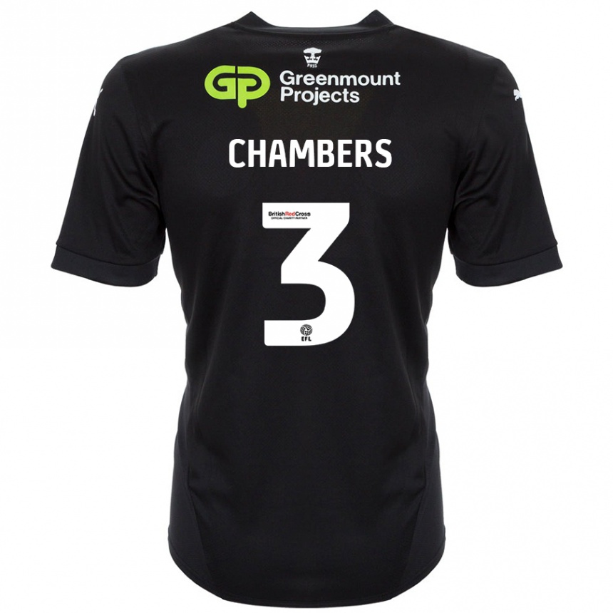 Niño Fútbol Camiseta Luke Chambers #3 Negro 2ª Equipación 2024/25