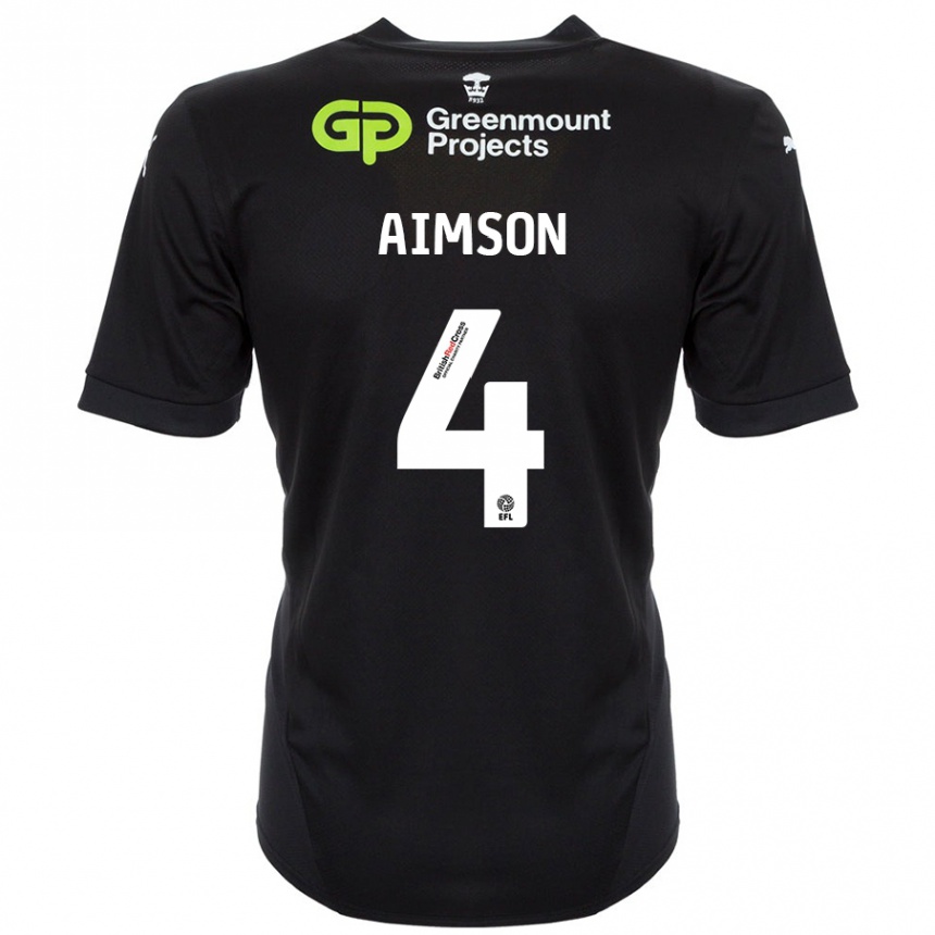 Niño Fútbol Camiseta Will Aimson #4 Negro 2ª Equipación 2024/25