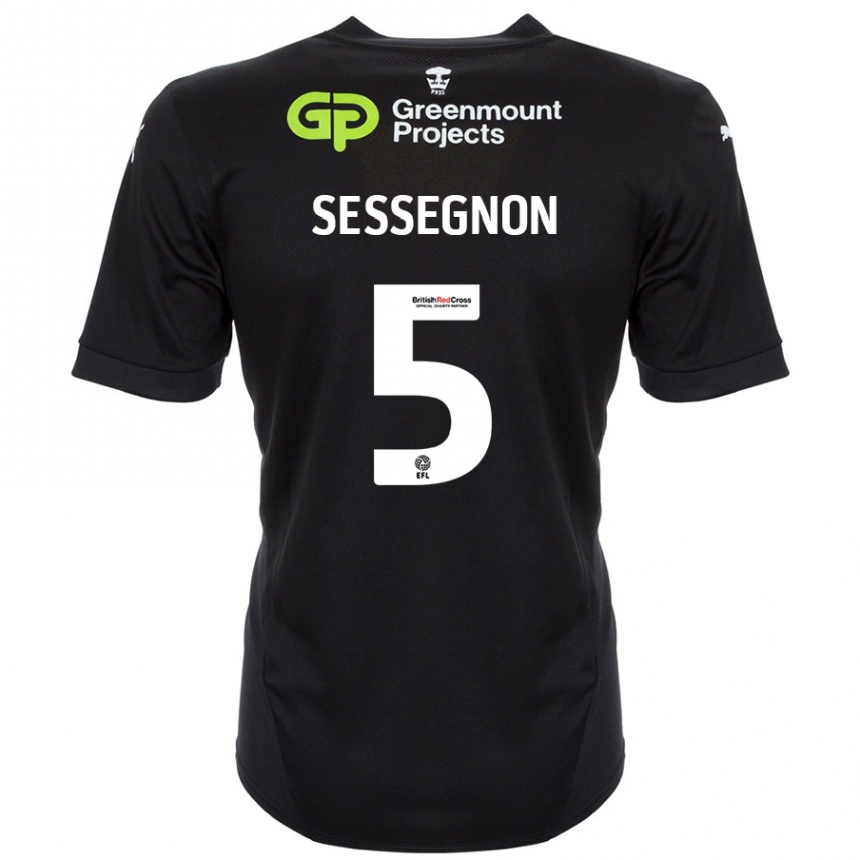 Niño Fútbol Camiseta Steven Sessegnon #5 Negro 2ª Equipación 2024/25