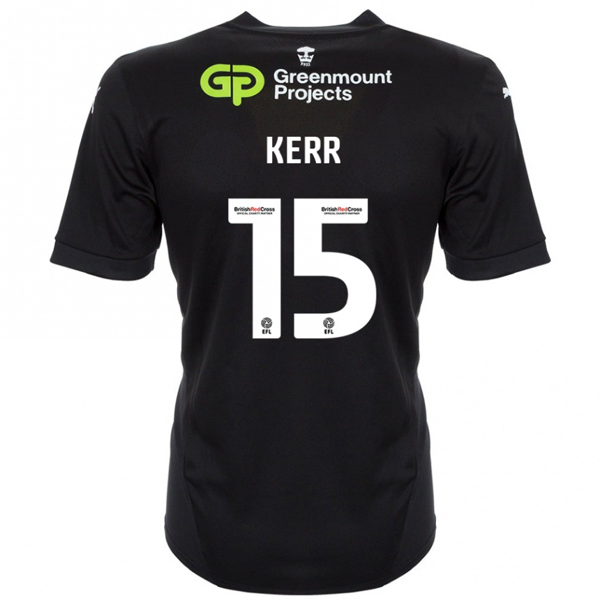 Niño Fútbol Camiseta Jason Kerr #15 Negro 2ª Equipación 2024/25