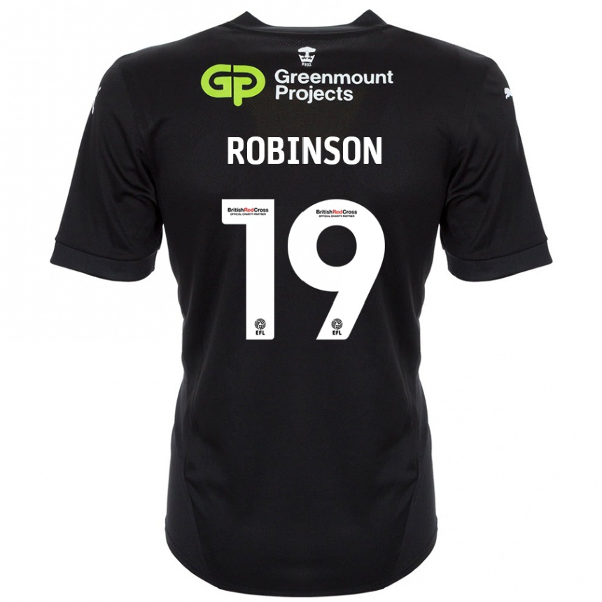 Niño Fútbol Camiseta Luke Robinson #19 Negro 2ª Equipación 2024/25