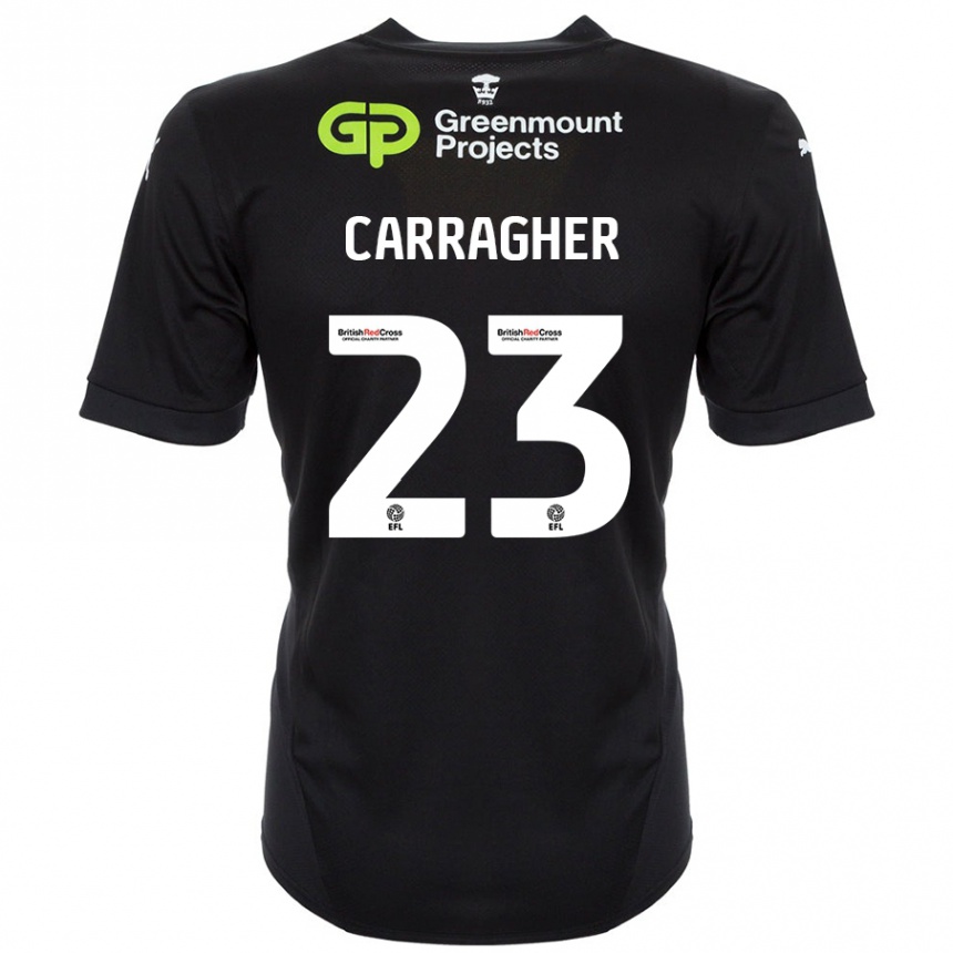 Niño Fútbol Camiseta James Carragher #23 Negro 2ª Equipación 2024/25