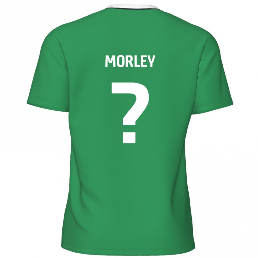 Niño Fútbol Camiseta Aaron Morley #0 Verde Rayas Blancas 2ª Equipación 2024/25