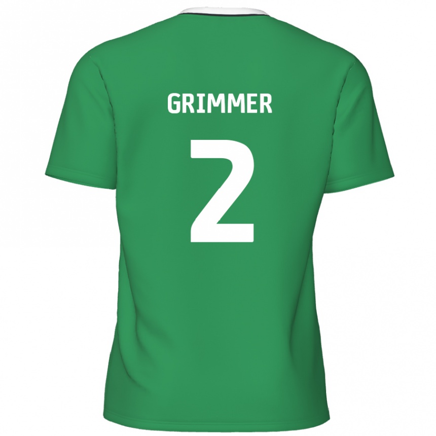 Niño Fútbol Camiseta Jack Grimmer #2 Verde Rayas Blancas 2ª Equipación 2024/25