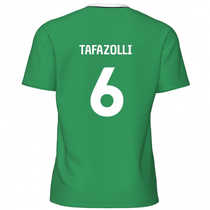 Niño Fútbol Camiseta Ryan Tafazolli #6 Verde Rayas Blancas 2ª Equipación 2024/25