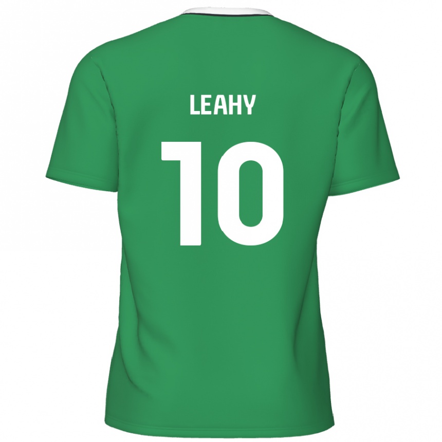 Niño Fútbol Camiseta Luke Leahy #10 Verde Rayas Blancas 2ª Equipación 2024/25