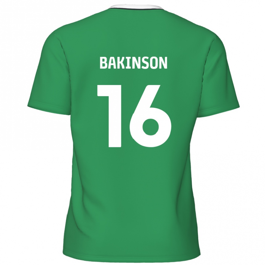 Niño Fútbol Camiseta Tyreeq Bakinson #16 Verde Rayas Blancas 2ª Equipación 2024/25