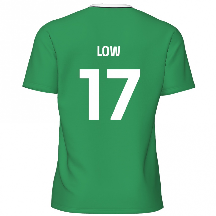 Niño Fútbol Camiseta Joe Low #17 Verde Rayas Blancas 2ª Equipación 2024/25