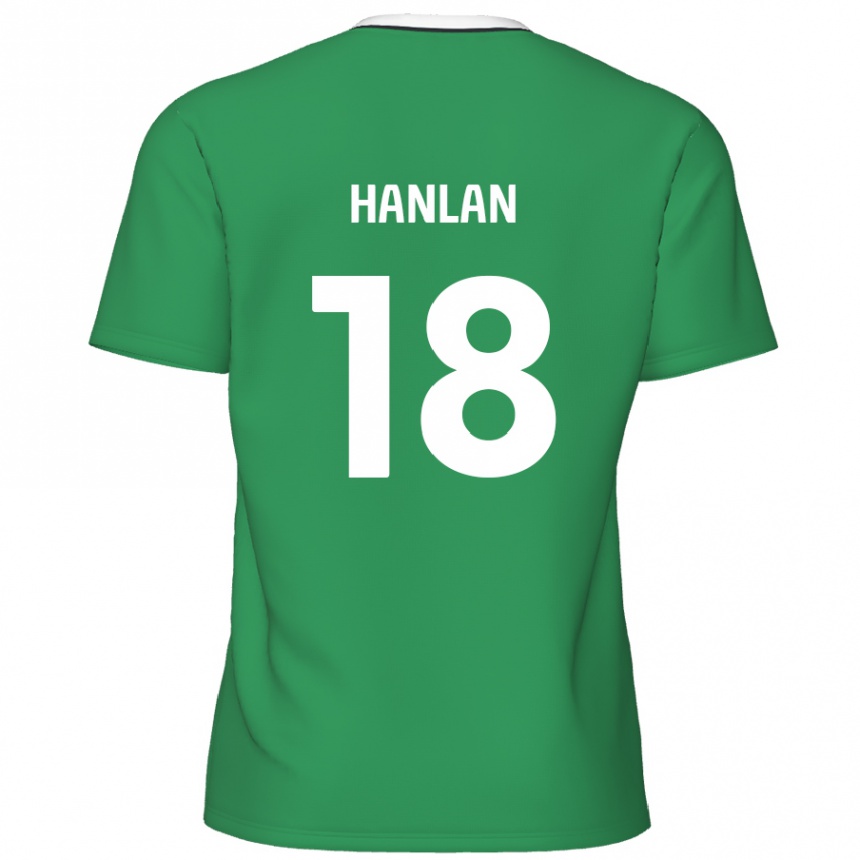 Niño Fútbol Camiseta Brandon Hanlan #18 Verde Rayas Blancas 2ª Equipación 2024/25