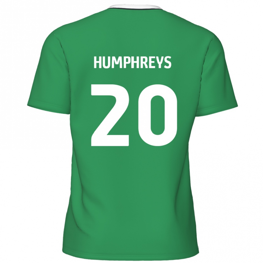 Niño Fútbol Camiseta Cameron Humphreys #20 Verde Rayas Blancas 2ª Equipación 2024/25