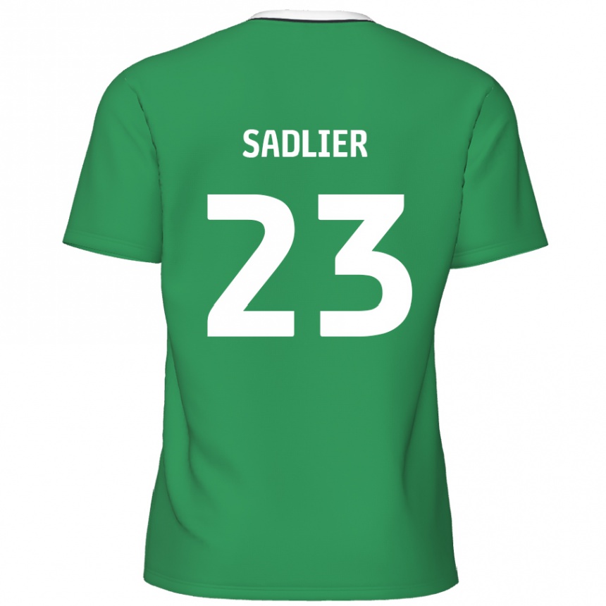 Niño Fútbol Camiseta Kieran Sadlier #23 Verde Rayas Blancas 2ª Equipación 2024/25