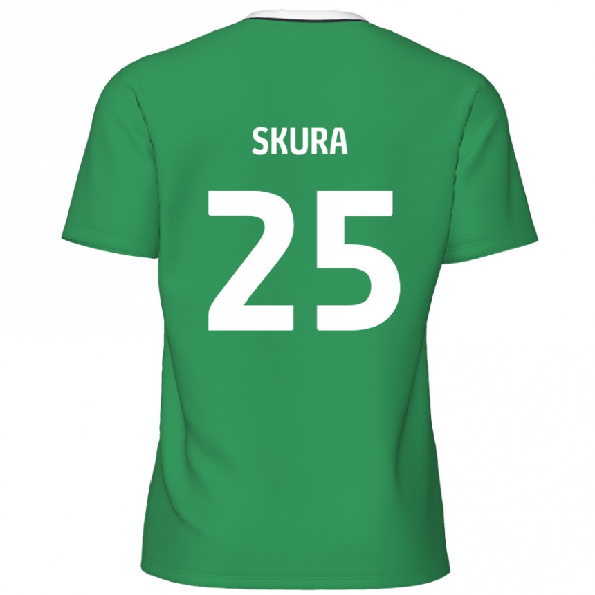 Niño Fútbol Camiseta Declan Skura #25 Verde Rayas Blancas 2ª Equipación 2024/25