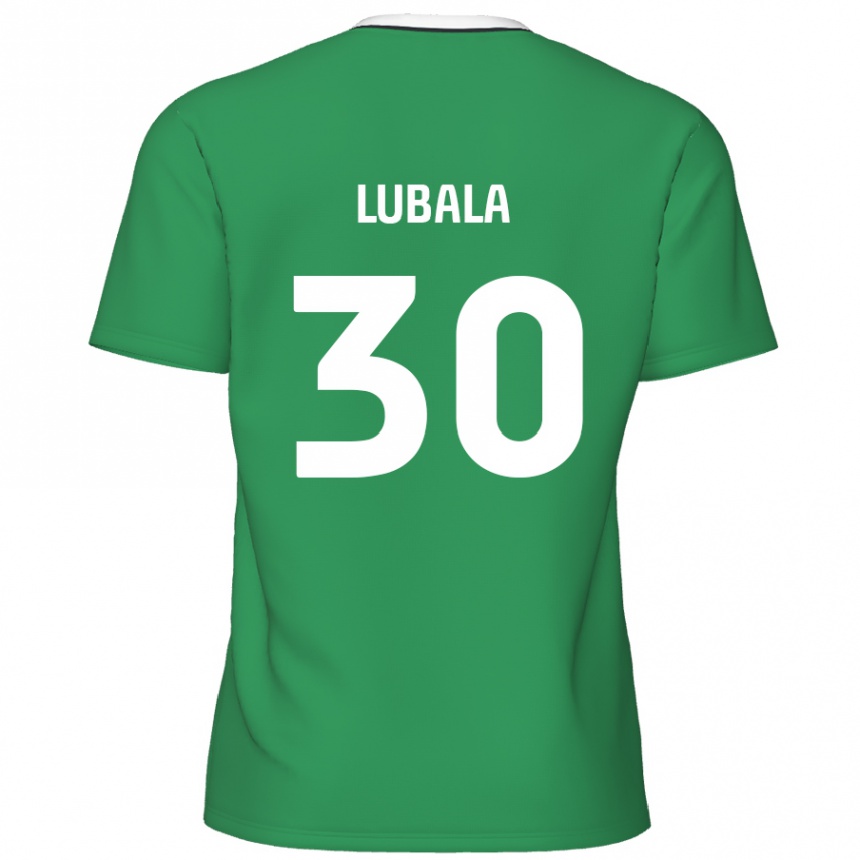 Niño Fútbol Camiseta Bez Lubala #30 Verde Rayas Blancas 2ª Equipación 2024/25