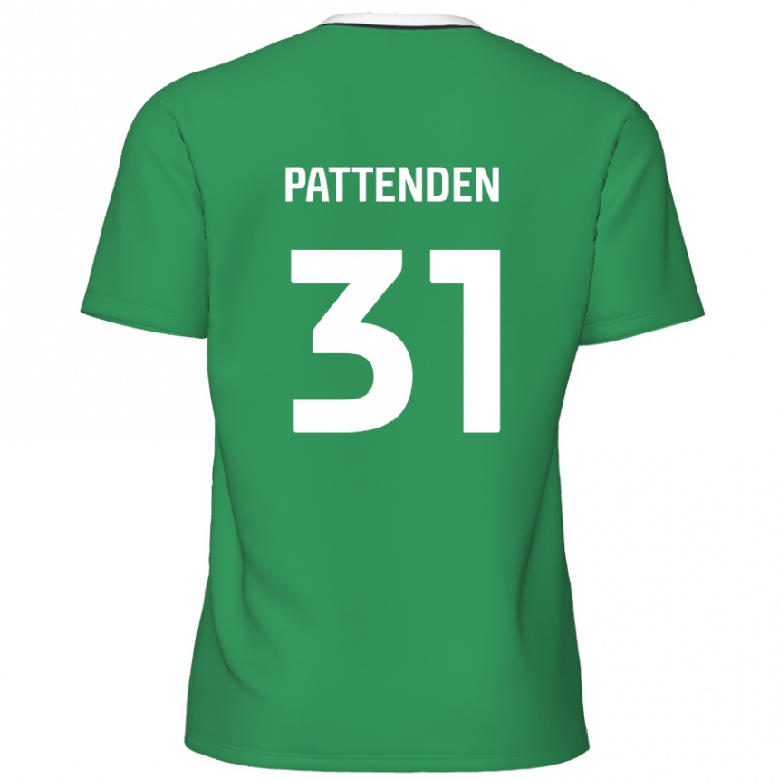 Niño Fútbol Camiseta Jasper Pattenden #31 Verde Rayas Blancas 2ª Equipación 2024/25