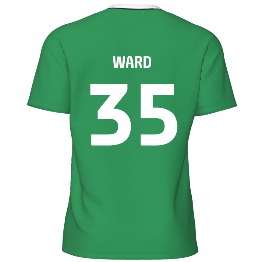 Niño Fútbol Camiseta Christie Ward #35 Verde Rayas Blancas 2ª Equipación 2024/25