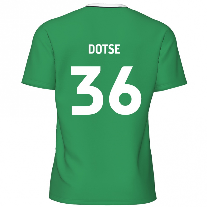 Niño Fútbol Camiseta Jahiem Dotse #36 Verde Rayas Blancas 2ª Equipación 2024/25