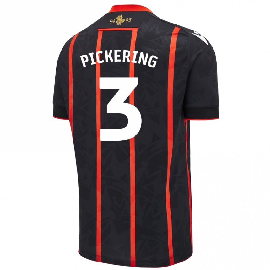 Niño Fútbol Camiseta Harry Pickering #3 Negro Rojo 2ª Equipación 2024/25