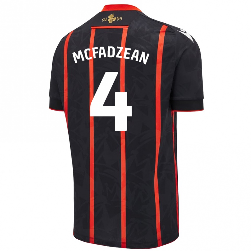 Niño Fútbol Camiseta Kyle Mcfadzean #4 Negro Rojo 2ª Equipación 2024/25