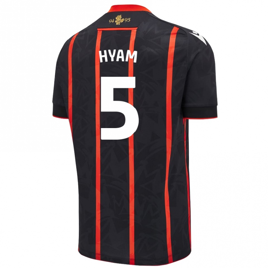 Niño Fútbol Camiseta Dominic Hyam #5 Negro Rojo 2ª Equipación 2024/25