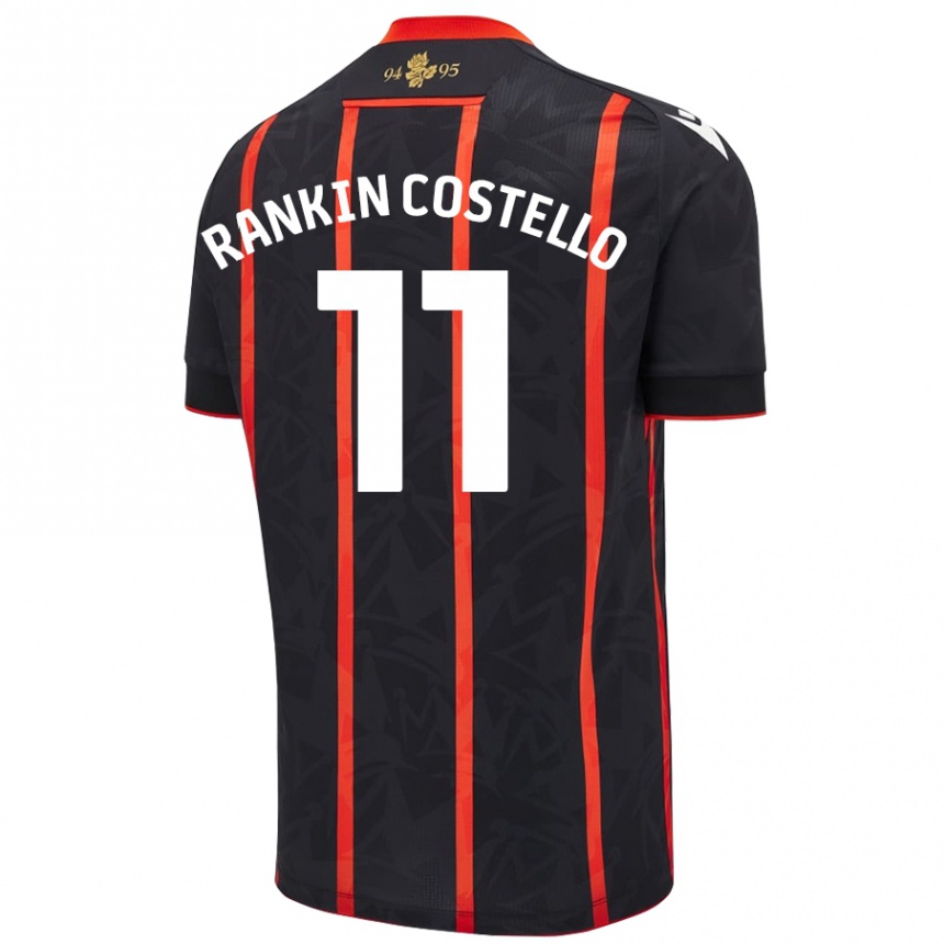 Niño Fútbol Camiseta Joe Rankin-Costello #11 Negro Rojo 2ª Equipación 2024/25