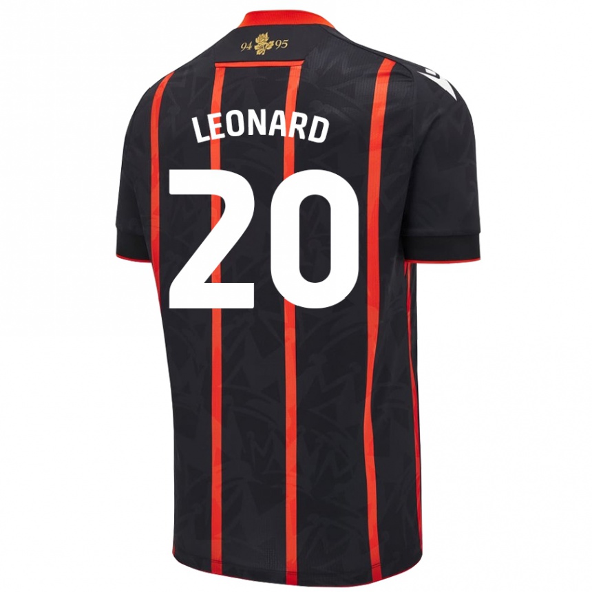 Niño Fútbol Camiseta Harry Leonard #20 Negro Rojo 2ª Equipación 2024/25