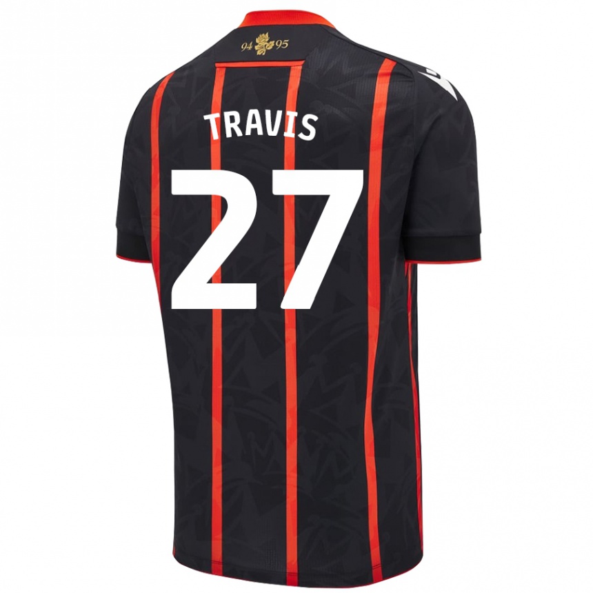 Niño Fútbol Camiseta Lewis Travis #27 Negro Rojo 2ª Equipación 2024/25