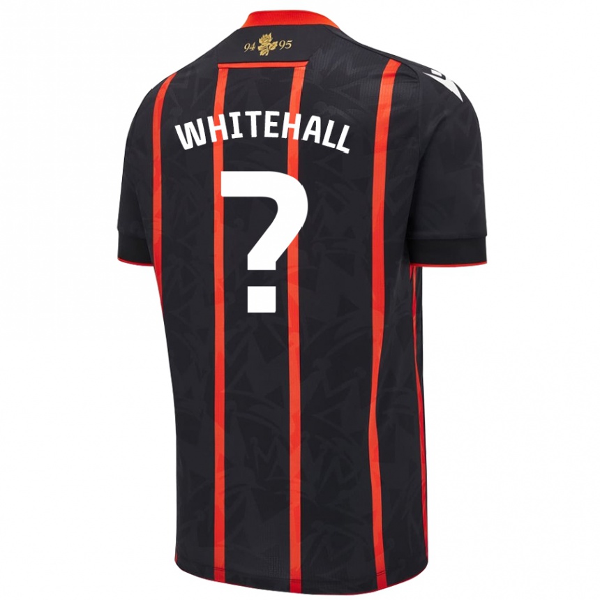 Niño Fútbol Camiseta Isaac Whitehall #0 Negro Rojo 2ª Equipación 2024/25