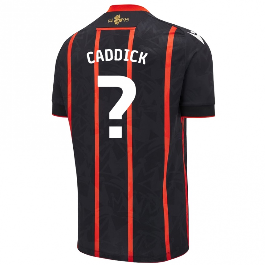 Niño Fútbol Camiseta Adam Caddick #0 Negro Rojo 2ª Equipación 2024/25