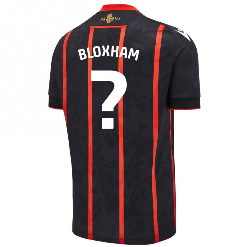 Niño Fútbol Camiseta Tom Bloxham #0 Negro Rojo 2ª Equipación 2024/25