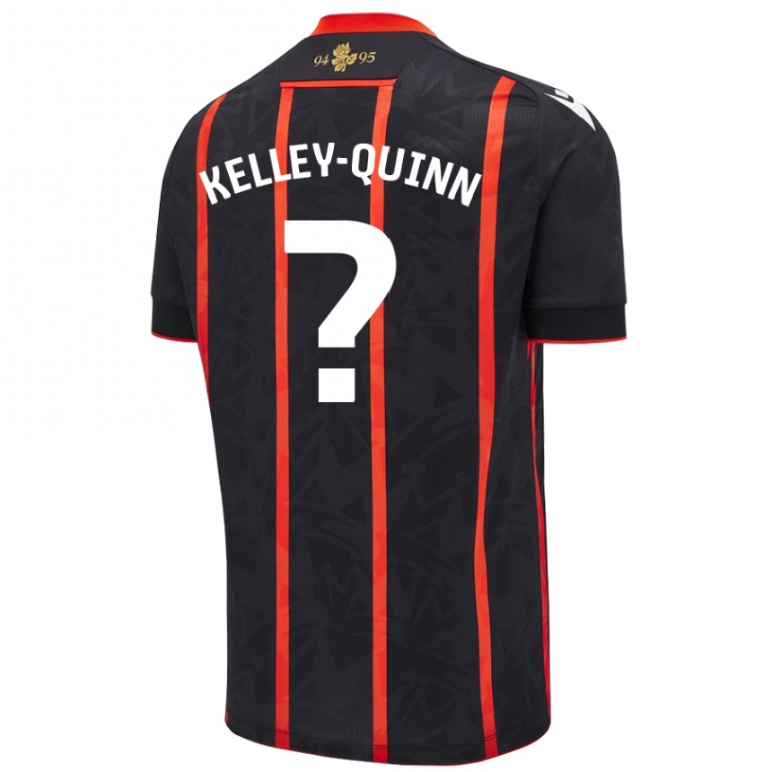 Niño Fútbol Camiseta Leon Kelley-Quinn #0 Negro Rojo 2ª Equipación 2024/25