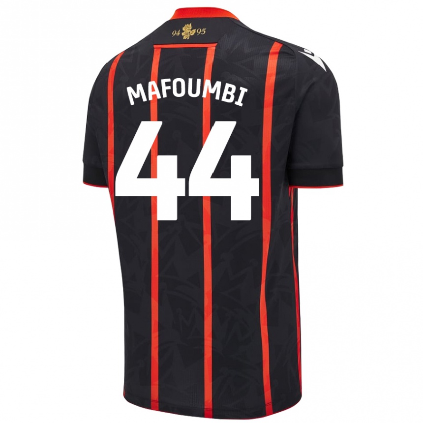 Niño Fútbol Camiseta Exaucé Mafoumbi #44 Negro Rojo 2ª Equipación 2024/25