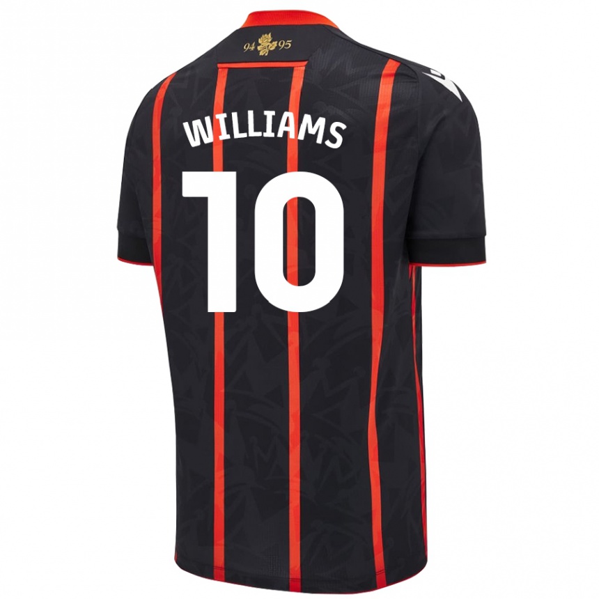 Niño Fútbol Camiseta Chloe Williams #10 Negro Rojo 2ª Equipación 2024/25