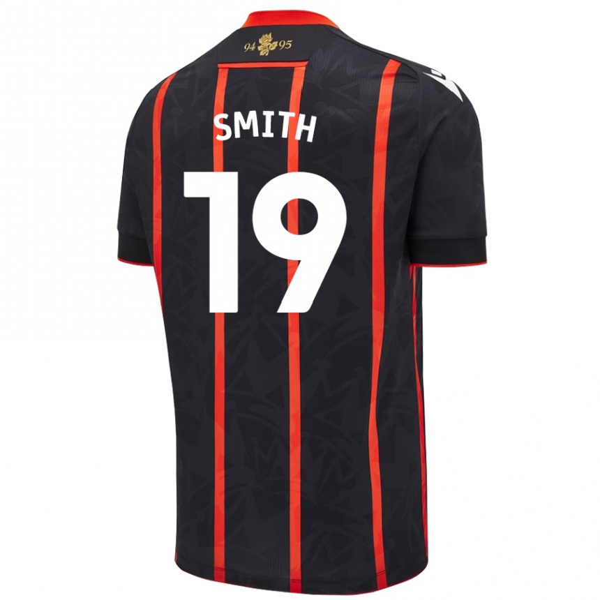 Niño Fútbol Camiseta Evie Smith #19 Negro Rojo 2ª Equipación 2024/25