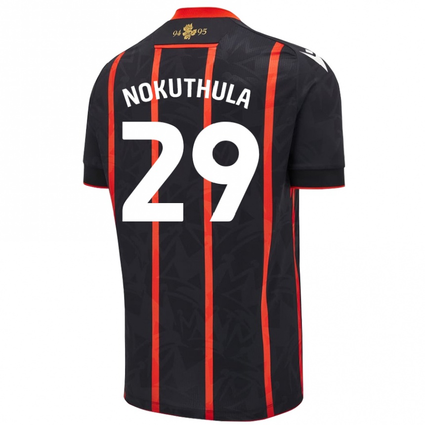 Niño Fútbol Camiseta Faith Nokuthula #29 Negro Rojo 2ª Equipación 2024/25