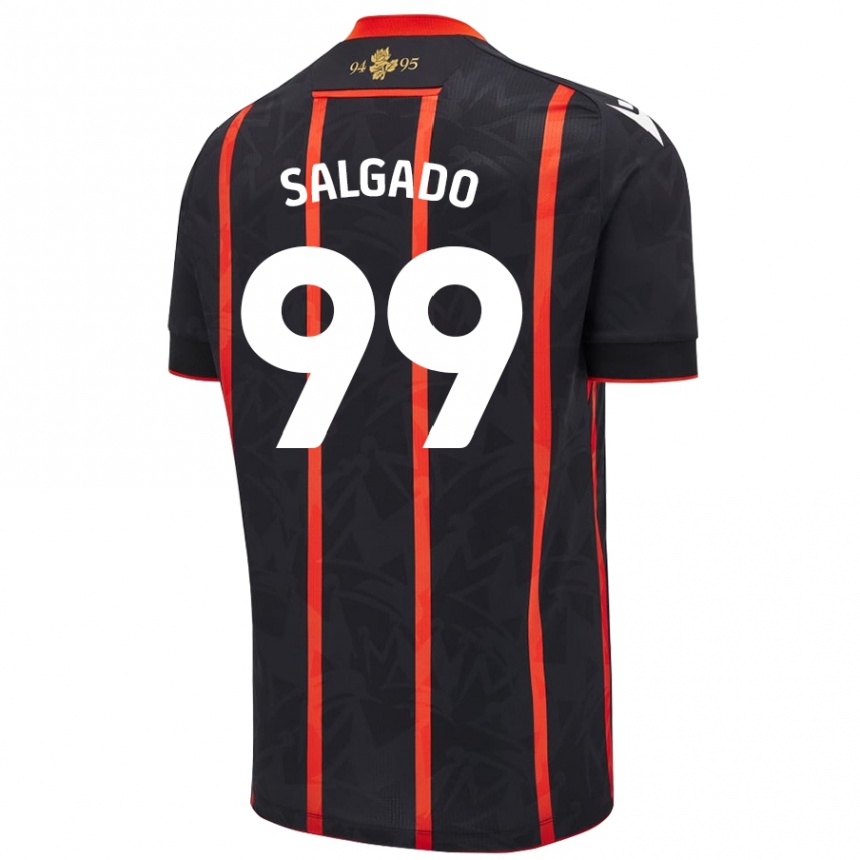 Niño Fútbol Camiseta Shanell Salgado #99 Negro Rojo 2ª Equipación 2024/25