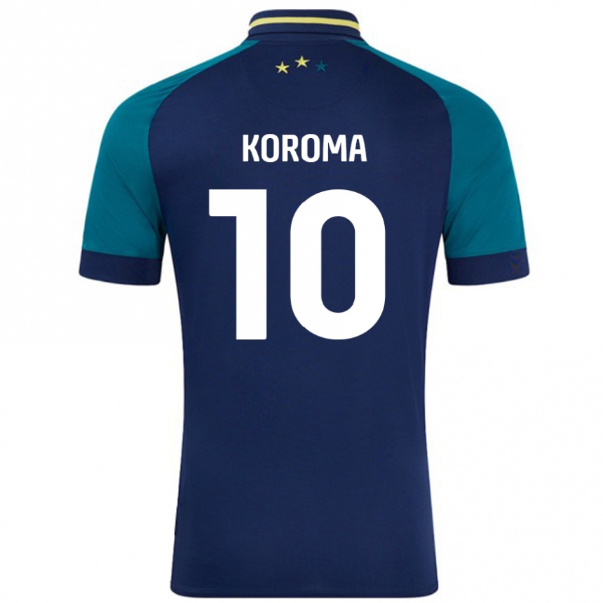 Niño Fútbol Camiseta Josh Koroma #10 Azul Marino Verde Oscuro 2ª Equipación 2024/25