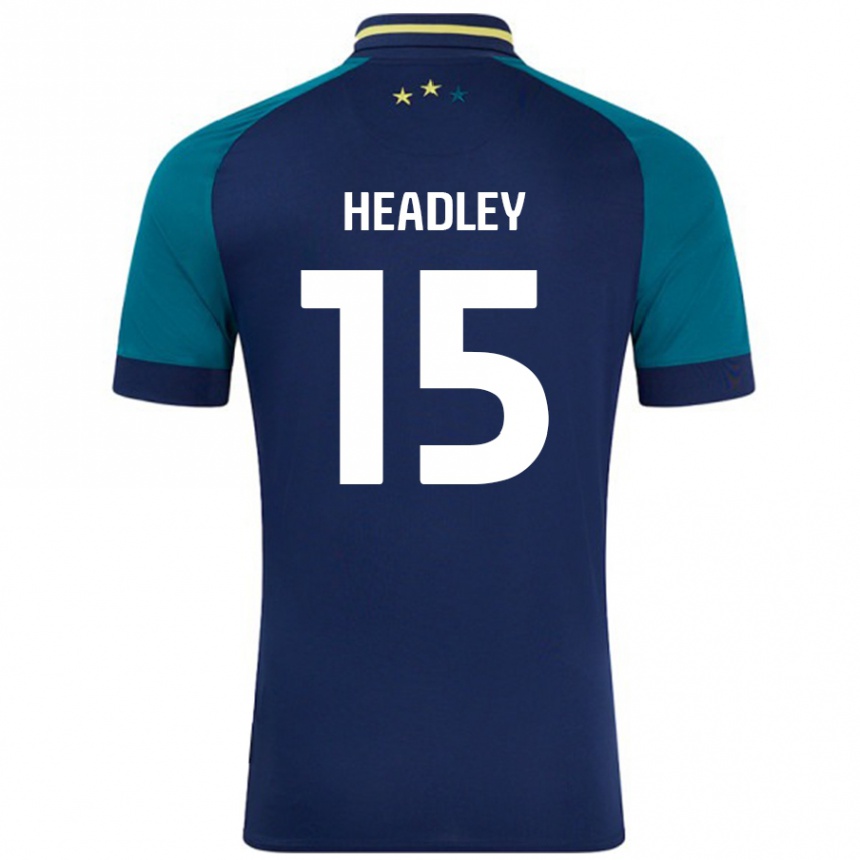 Niño Fútbol Camiseta Jaheim Headley #15 Azul Marino Verde Oscuro 2ª Equipación 2024/25