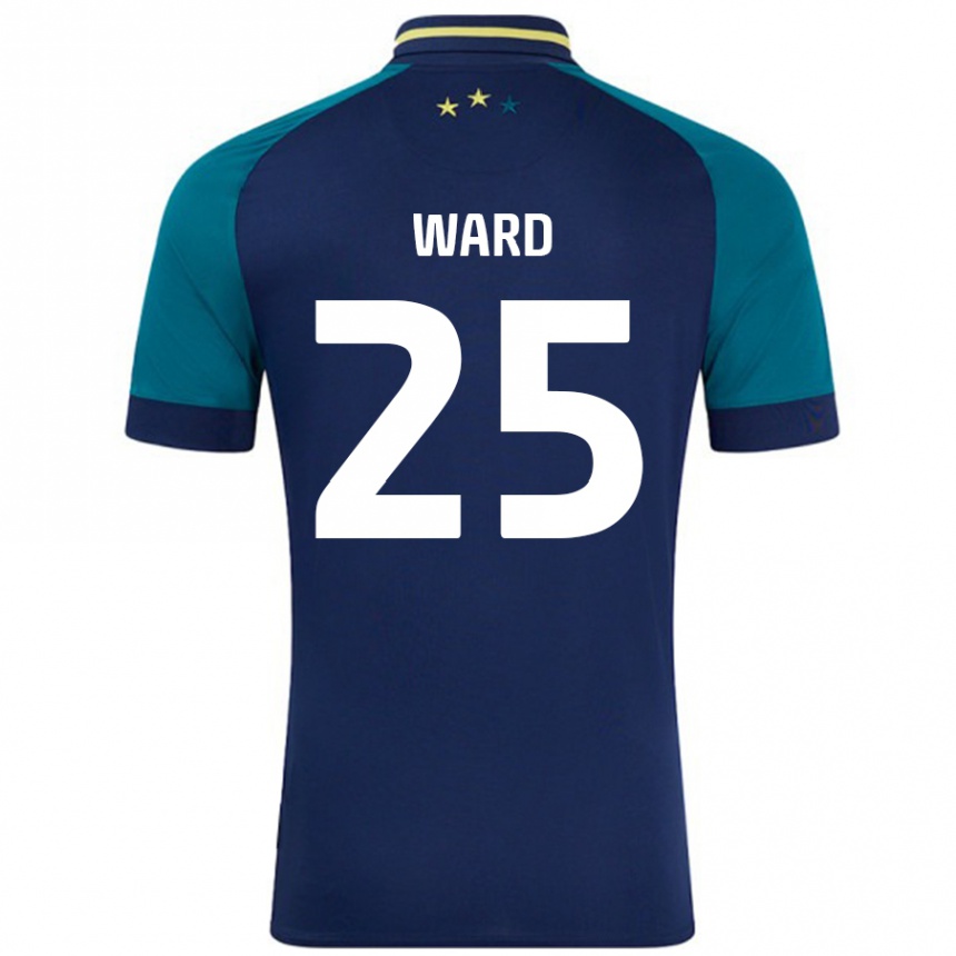 Niño Fútbol Camiseta Danny Ward #25 Azul Marino Verde Oscuro 2ª Equipación 2024/25