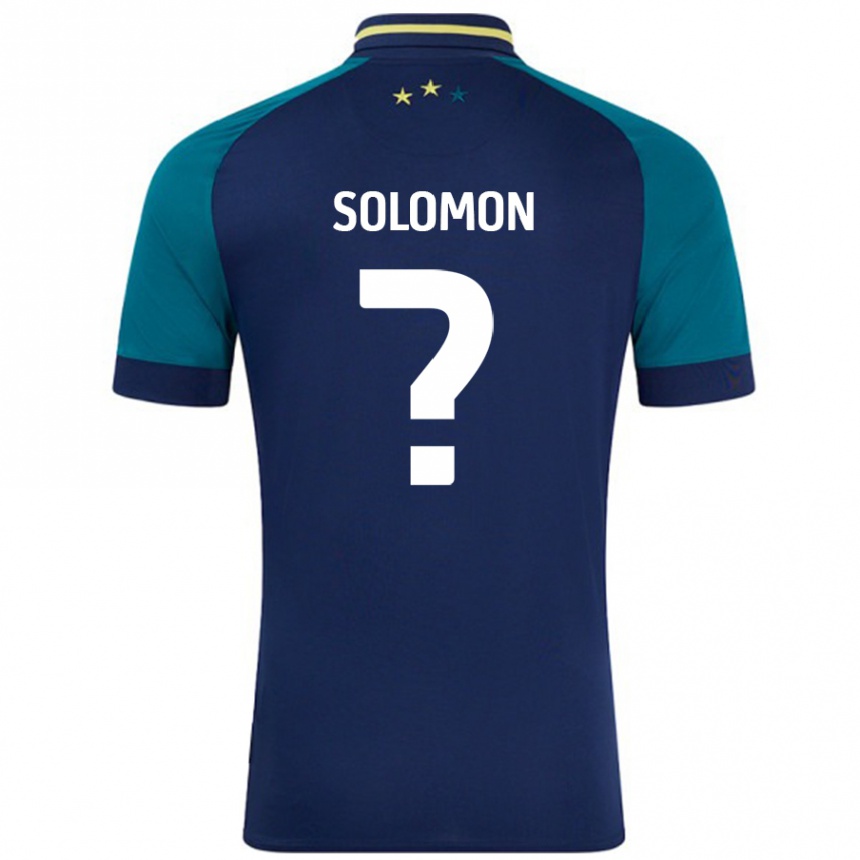 Niño Fútbol Camiseta Eko Solomon #0 Azul Marino Verde Oscuro 2ª Equipación 2024/25