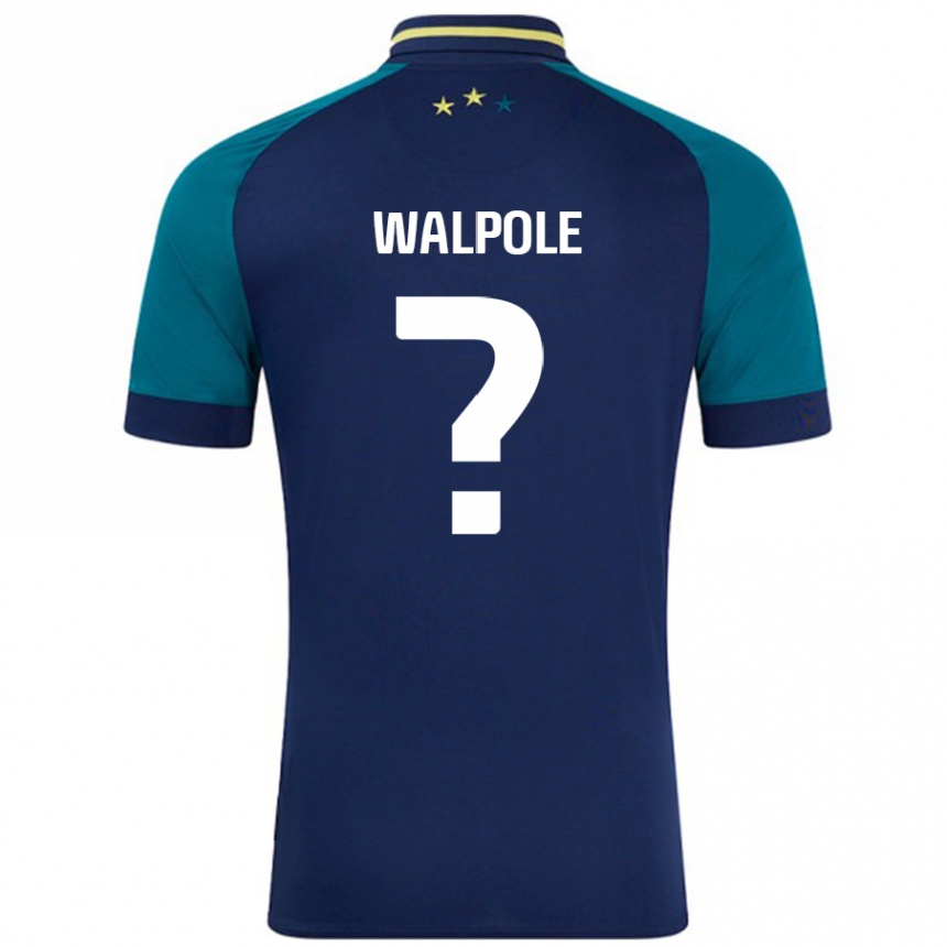 Niño Fútbol Camiseta Alex Walpole #0 Azul Marino Verde Oscuro 2ª Equipación 2024/25