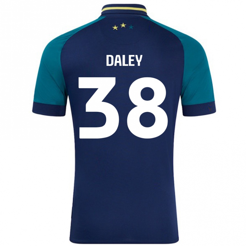 Niño Fútbol Camiseta Luke Daley #38 Azul Marino Verde Oscuro 2ª Equipación 2024/25