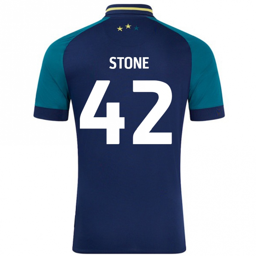 Niño Fútbol Camiseta Michael Stone #42 Azul Marino Verde Oscuro 2ª Equipación 2024/25