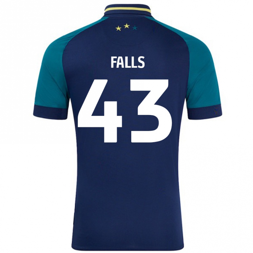 Niño Fútbol Camiseta Conor Falls #43 Azul Marino Verde Oscuro 2ª Equipación 2024/25