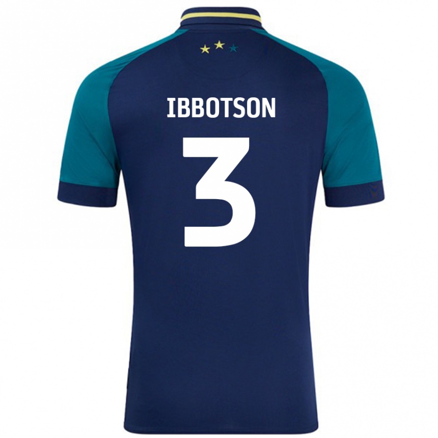 Niño Fútbol Camiseta Beth Ibbotson #3 Azul Marino Verde Oscuro 2ª Equipación 2024/25