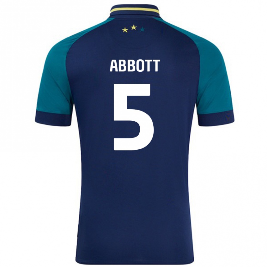 Niño Fútbol Camiseta Vicky Abbott #5 Azul Marino Verde Oscuro 2ª Equipación 2024/25