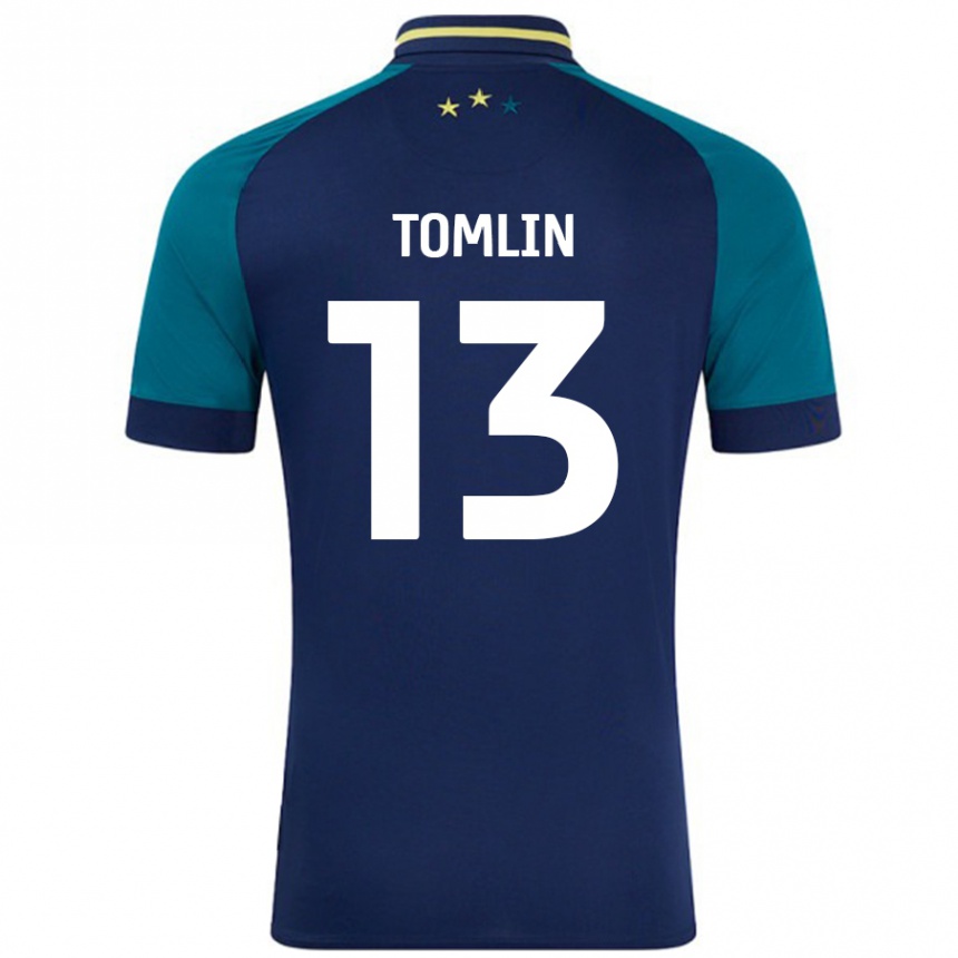 Niño Fútbol Camiseta Phoebe Tomlin #13 Azul Marino Verde Oscuro 2ª Equipación 2024/25