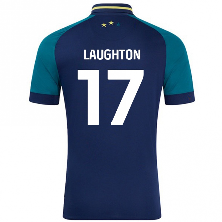 Niño Fútbol Camiseta Zoe Laughton #17 Azul Marino Verde Oscuro 2ª Equipación 2024/25